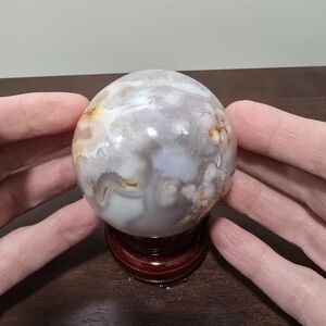 Plume Flower Agate Crystal Sphere #B